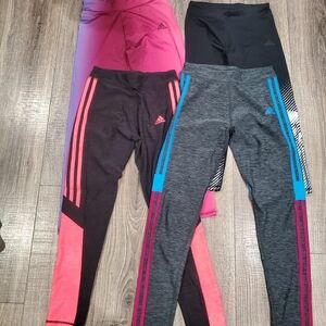 Adidas Leggings Girls Size 10-12 Kids' Colorful Leggings Set 4 Pieces